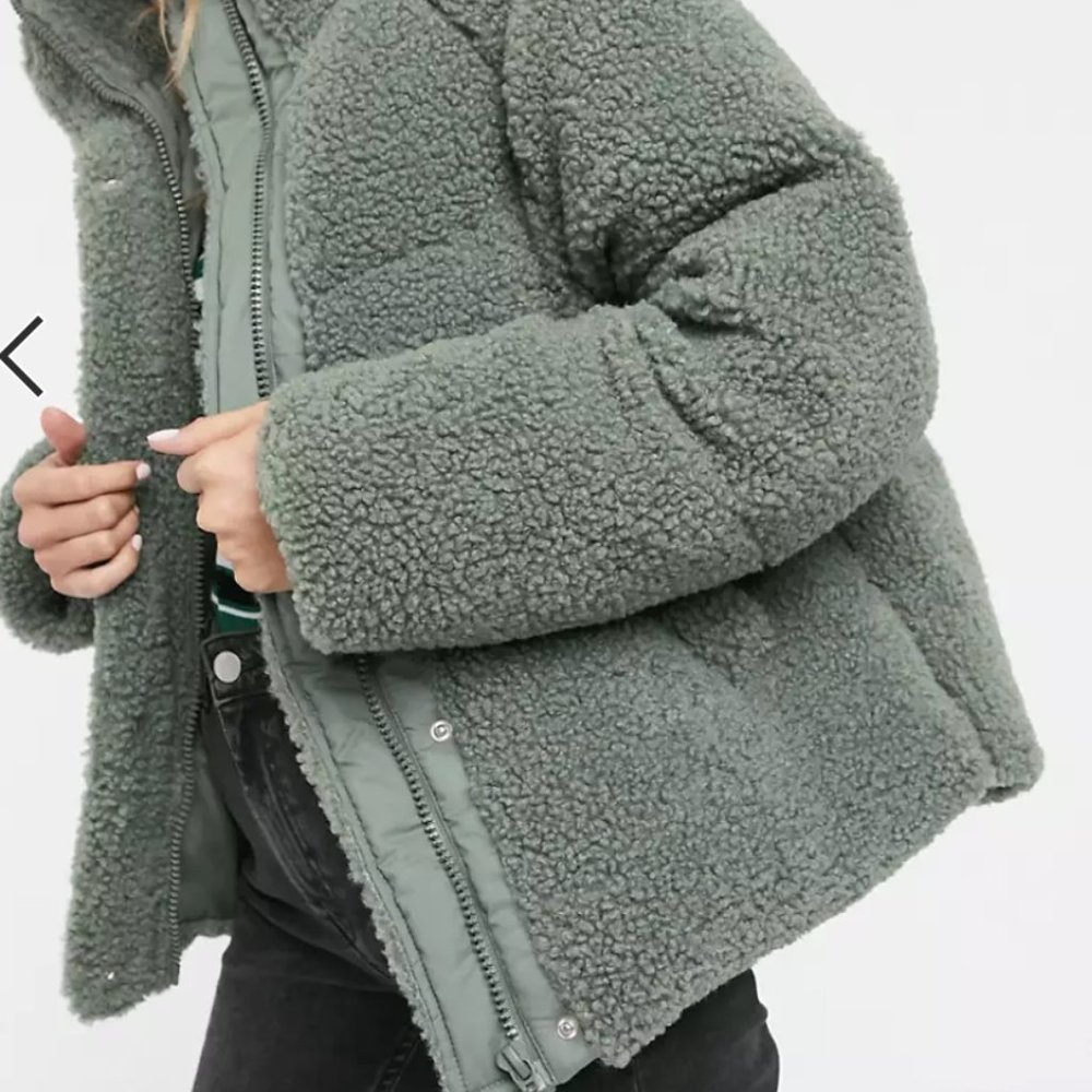 ASOS DESIGN FLEECE PUFFER